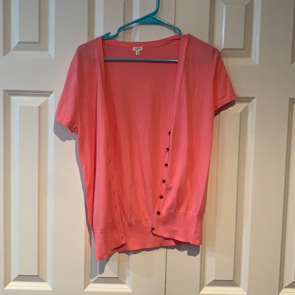 J Crew pink shirt sleeved sweater Size Medium